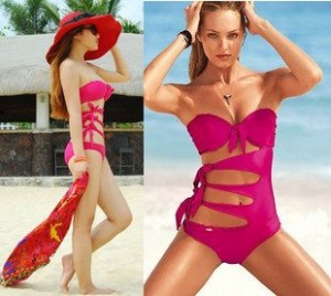 Tankinis-series-strapless-cut-out-one-piece-Super-Sexy-Secret-One-Piece-Swimsuit-Underwire-cups