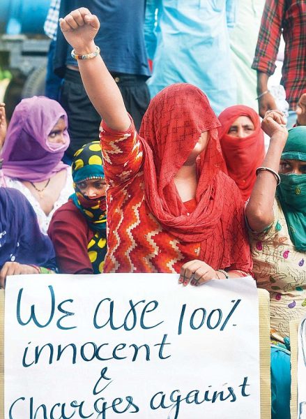 Families of 4 Accused in Rohtak Gangrape during A protest Aganist (Haryana ) BJP Gov.t demanding Fair Investigation and Justice at Jantarmantar in New Delhi Photo By Qamar Sibtain